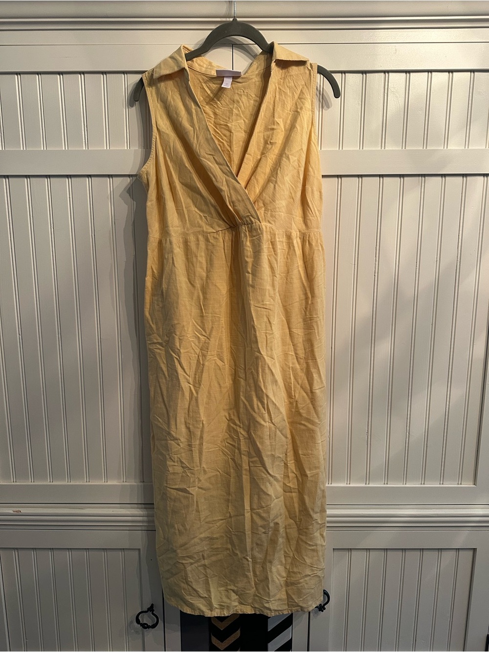 isabel by Ingrid & Isabel Maternity Yellow Maxi Dress w/ Collar/Pockets XS